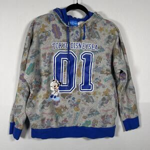 Vintage Y2K DisneySea 01 Hoodie Rare Japan Streetwear Mickey Exclusive Large
